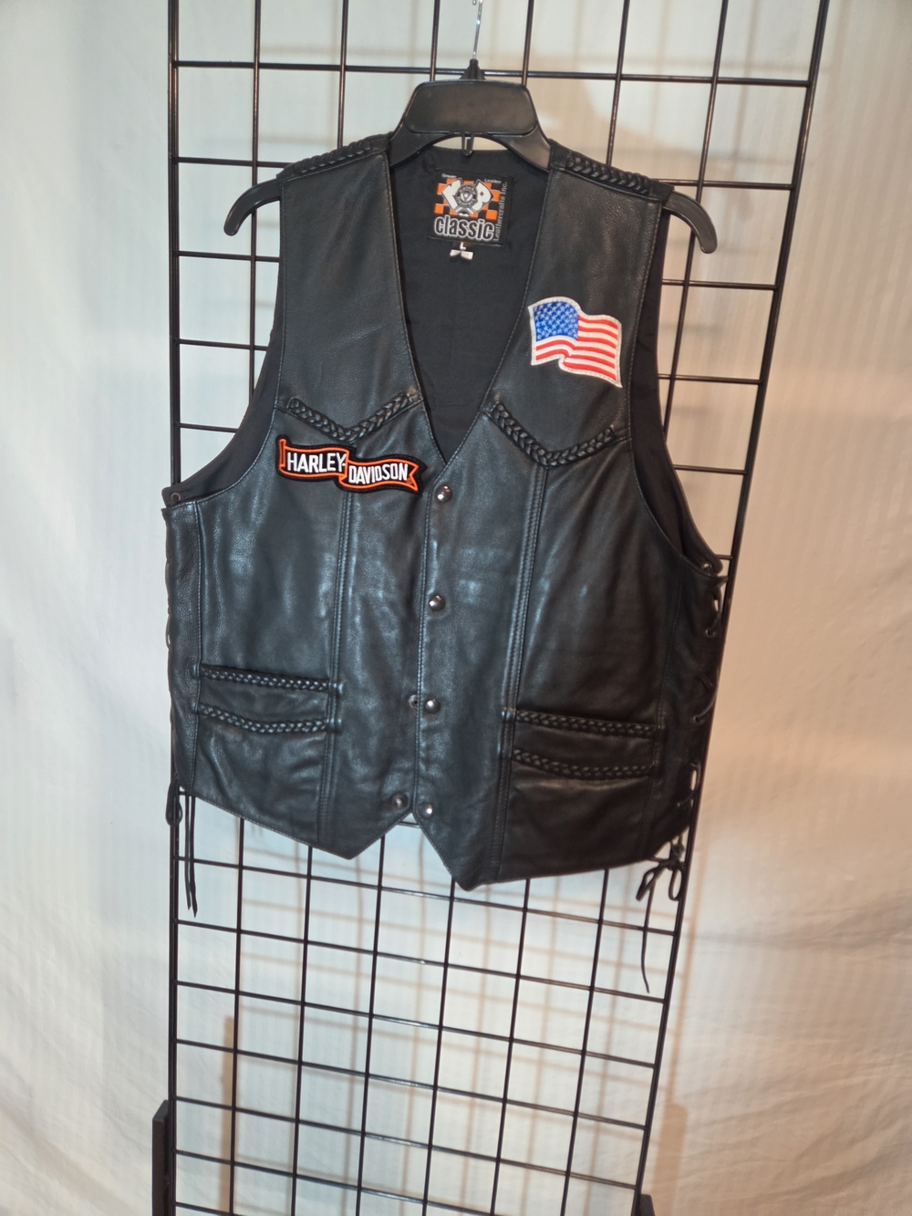 Harley-Davidson Men's Black Leather Biker Vest